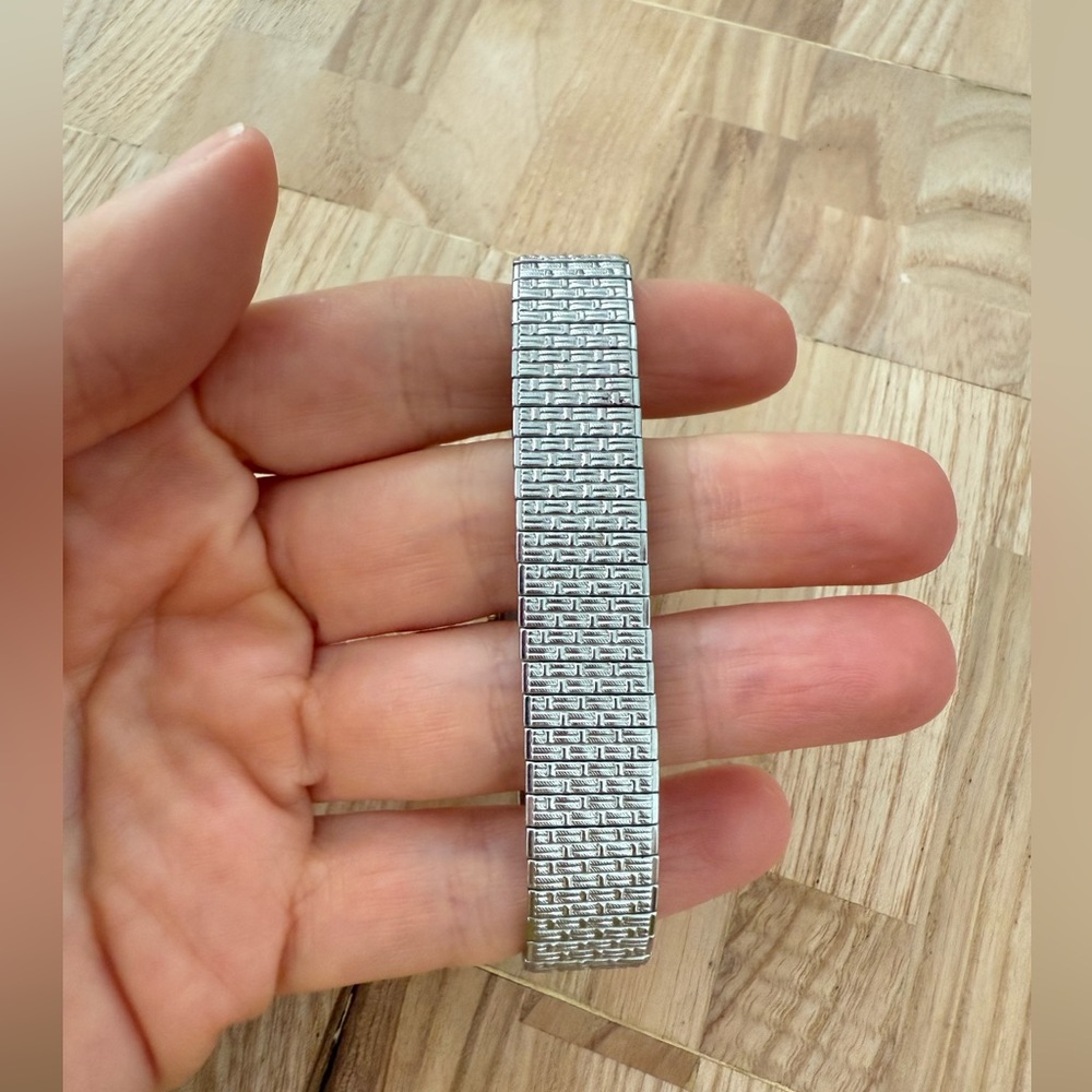 Vintage Pulsar Rectangular Silver Tone Expansion … - image 3